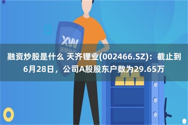 融资炒股是什么 天齐锂业(002466.SZ)：截止到6月28日，公司A股股东户数为29.65万