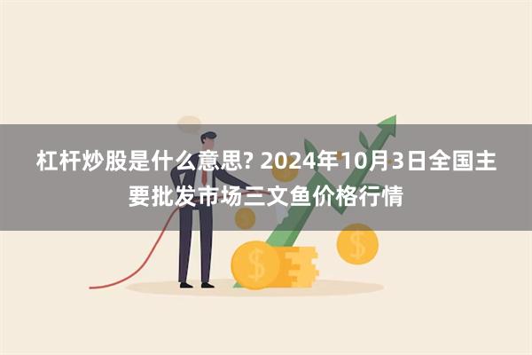 杠杆炒股是什么意思? 2024年10月3日全国主要批发市场三文鱼价格行情