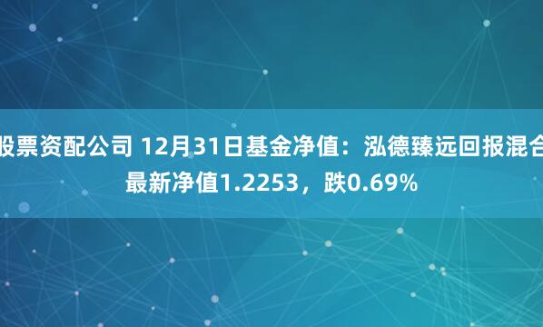 股票资配公司 12月31日基金净值：泓德臻远回报混合最新净值1.2253，跌0.69%