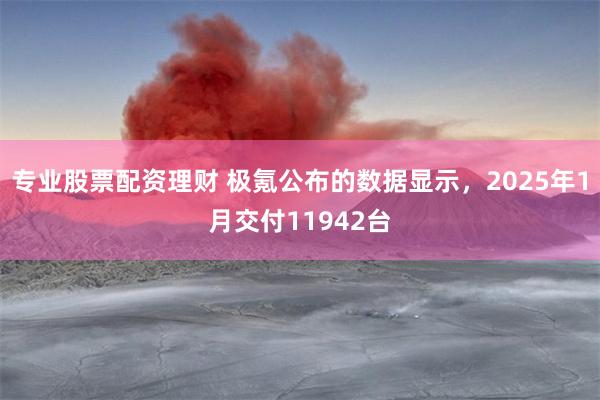 专业股票配资理财 极氪公布的数据显示，2025年1月交付11942台